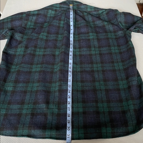 Vintage L.L. Bean Black Watch Plaid Wool Blend Men's Shirt Size Large - Picture 4 of 7